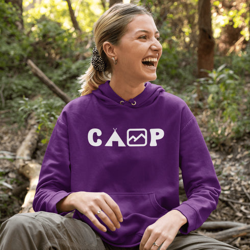 This cozy and comfortable Camping hoodie is the ultimate must-have for anyone who loves the great outdoors.